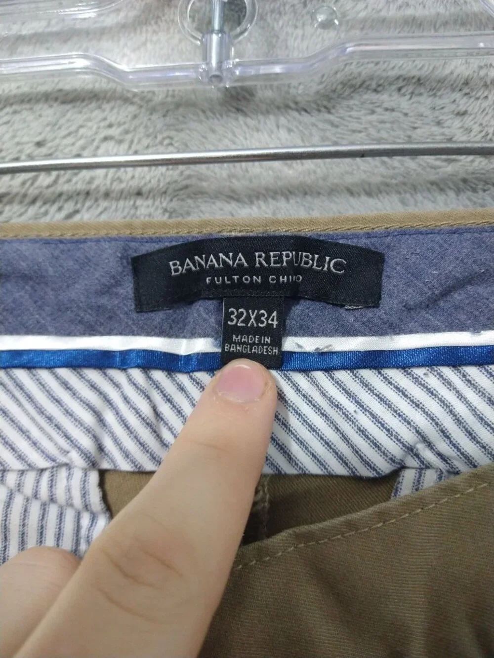 Banana Republic Pants Mens 32x34 Beige Chino Fulton Skinny Stretch Flat Front